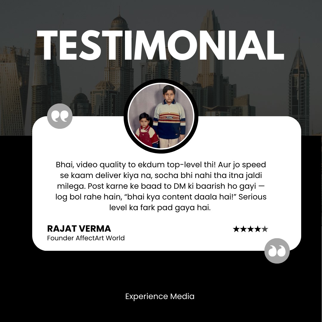 Testimonial 3 by rajat verma founder of artifact world