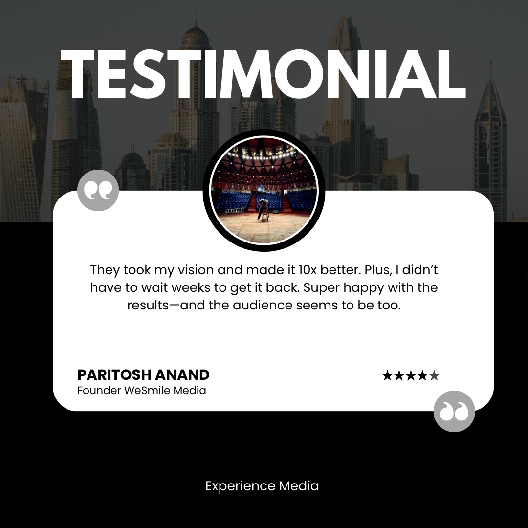 Testimonial 4 by paritosh anand founderof we smile media