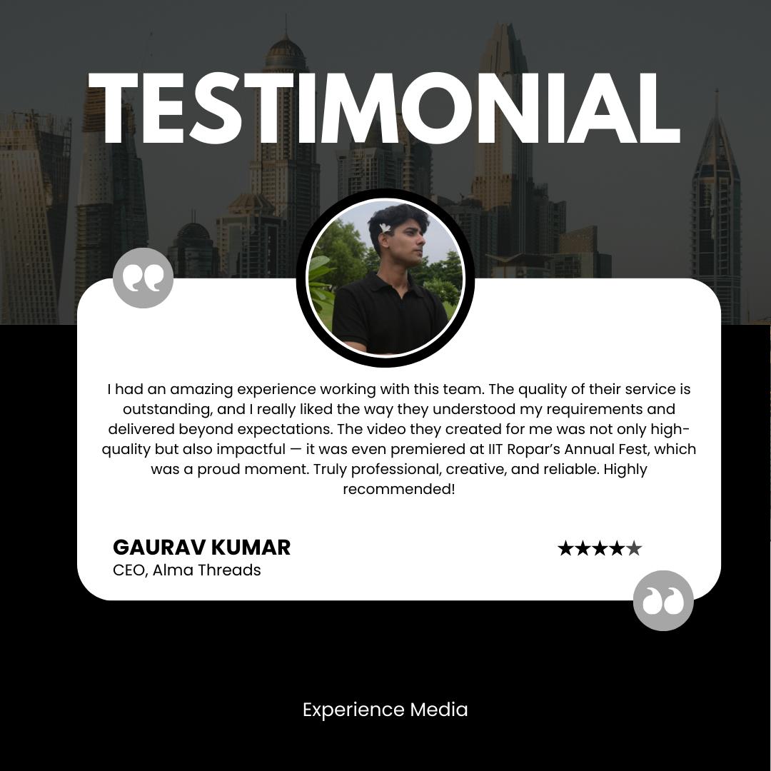 Testimonial 5 by gaurav kumar iit contest content creator